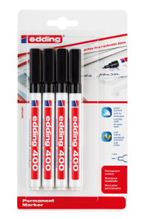 Edding Permanentmarker 400 Schwarz Weiß - 4...
