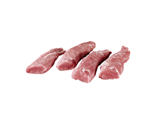 QS Schweinefilet tiefgefroren, ca. 300 g Stücke, ohne Kopf, mit Kette, aus Europa, vak.-verpackt ca. 5 kg Karton