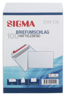 Sigma Briefumschlag DIN C6 - 100 Stück