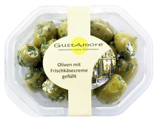 Gustamore Grüne Oliven mit Mandeln gefüllt, in...