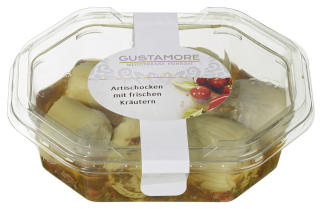 Gustamore Artischockenherzen mit Kräutern in Öl - 160 g Packung