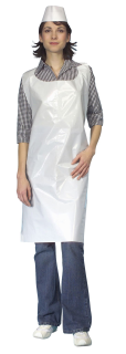 Papstar Latzschürze LLDPE Weiß 130 cm 75 cm 30 my 50 Stück