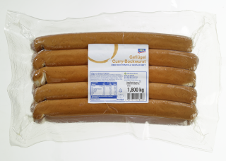Aro Imbiss Line Geflügel Currybockwurst 10 Stück à ca. 180 g - ca. 1,8 kg