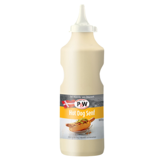 P & W Dänischer Hot Dog Senf - 1 x 900 ml Flasche