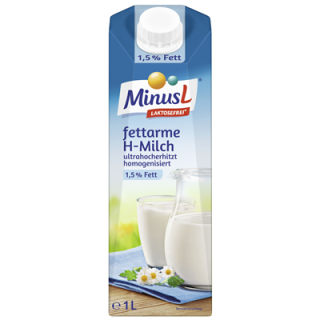 Minus L Laktosefreie fettarme H Milch 1,5 % Fett - 10 x 1 l Packungen