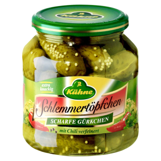 Kühne Schlemmertöpfchen Scharfe Gürkchen - 530 g Tiegel