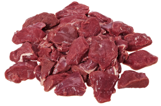 Reh-Gulasch tiefgefroren, entsehnt, entfettet, Hand...