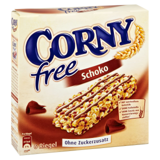 Corny Müsliriegel Schoko free mit weißer Schokolade und Süßungsmittel, 6 Stück á 20 g 120 g Packung