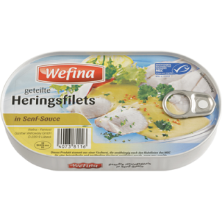 WEFINA Heringsfilet geteilt in Senfsauce 200 g Dose