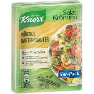 Knorr Salatkrönung 5er-Pack Würzige Gartenkräuter - 40 g Beutel