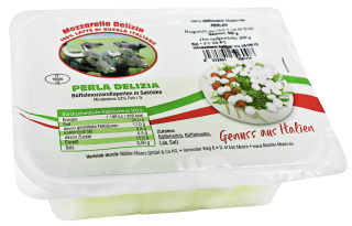 Delizia Büffelmozzarellaperlen in Salzlake - 250 g Stück