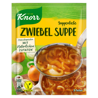 Knorr Suppenliebe Zwiebelsuppe mit köstlichen Röstzwiebeln 3 Teller Beutel
