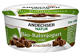 Andechser BIO Rahmjoghurt Stracciatella 10 % Fett im Milchanteil - 150 g Becher