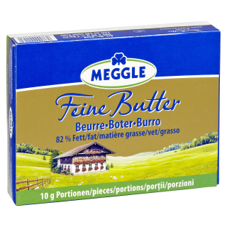 Meggle Feine Butter 82 % Fett - 1,00 kg Karton 100x10g