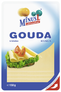 MinusL Gouda Scheiben 48 % Fett 150 g Packung