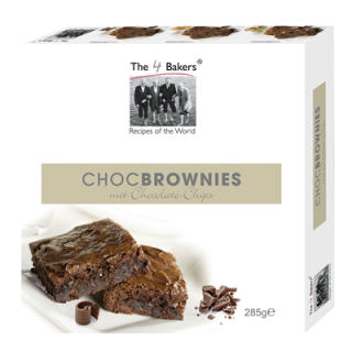 The 4 Bakers Brownies Schoko mit Schokostückchen und Schokoüberzug 285 g
