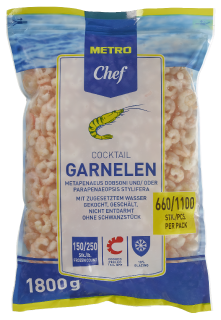 METRO Chef Cocktailgarnelen mit Glasur tiefgefroren - 1,8 kg Beutel