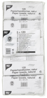 Papstar Handtuchpapier 25  x  50 cm Natur Papier, Krepppapier C-FalzFalz 1 lagig