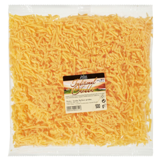 Irish Castle Traditional Cheddar Hartkäse, gehobelt, 48 % Fett i.Tr. 500 g Beutel