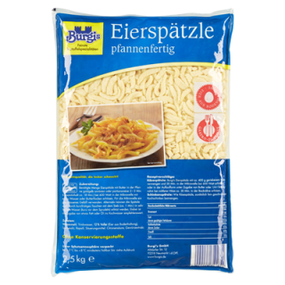 Burgis Eierspätzle frisch, pfannenfertig 2,5 kg Packung