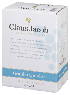 Claus C. Jacob Grauburgunder QbA Weißwein trocken - 6 x 0,75 l Flaschen