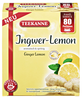Teekanne Früchtetee Ingwer-Zitrone - 120 g Packung