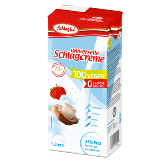 LeHa Schlagfix universelle Schlagcreme Vegan, 25 % Fett - 1 l Packung