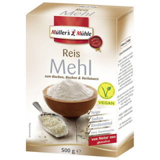 Müllers Mühle Reis Mehl - 500 g Faltschachtel