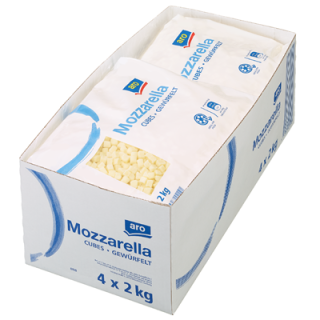 aro Mozzarella gewürfelt 45 % Fett i. Tr. - 2 kg Beutel