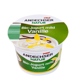 Andechser BIO Fruchtjoghurt mild Vanille 3,7 % Fett - 100 g Packung