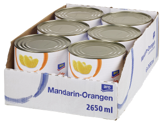 aro Mandarin-Orangen - 6 x 2,65 kg Dosen