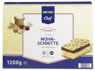 METRO Chef Mohn-Streusel Schnitte tiefgefroren - 1,20 kg Karton