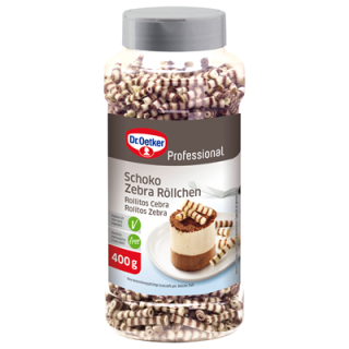 Dr. Oetker Professional Schoko Zebra Röllchen - 400 g Dose