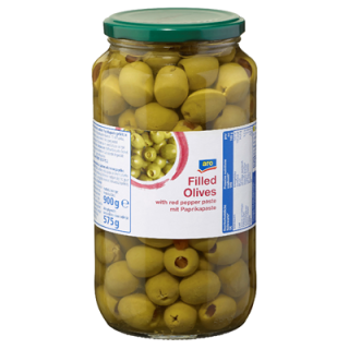 aro Oliven gruen, mit Paprika - 935 ml Glas
