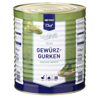 METRO Chef Gewürzgurken knackig, würzig 55/60 Stück - 10,2 l Dose