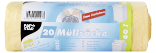 Papstar Müllsäcke 64,5  x  71 cm Gelb 60 l High Density Polyethylen (HDPE) 20 My - 20 Stück