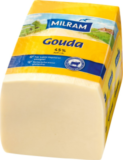 Milram Gouda Schnittkäse, 45 % Fett ca. 3 kg Stücke je kg