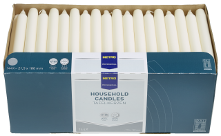 METRO Professional Tafelkerzen Ivory 180 x Ø 21,5...