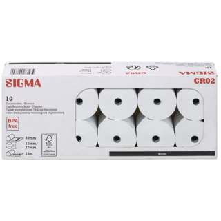 SIGMA Kassenrollen CR 02 Thermo 80 x 77 x 76 cm, 10 Stück