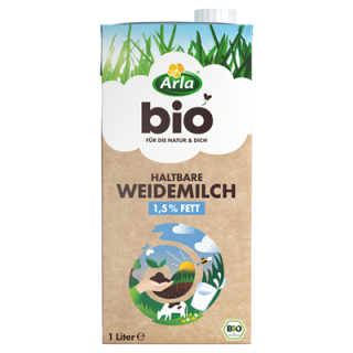 Arla Bio H-Weidemilch 1,5 % Fett - 1 l Packung