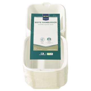METRO Professional Hamburger Box Creme Weiß Bagasse eckig