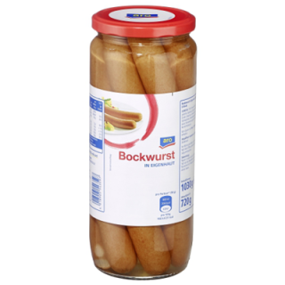 aro Bockwurst in Eigenhaut 8 Stück ATG 720 g - 1,03...