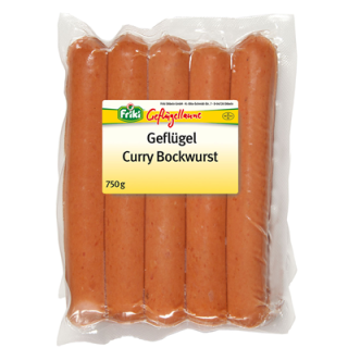 Friki Geflügel Curry Bockwurst, 5 Stück à ca. 150 g gekühlt - 750 g Packung