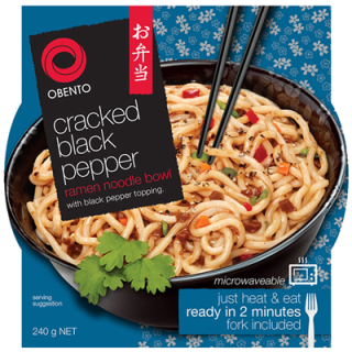 OBENTO Ramen Noodle Bowl Cracked Black Pepper - 240 g...