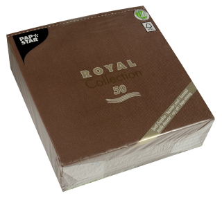 Papstar Servietten Braun 40  x  40 cm 1/4Falz 54 g / m²