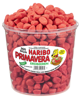Haribo Primavera Erdbeeren 150 Stück - 1,05 kg Dose