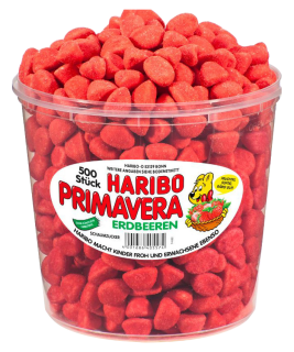 Haribo Primavera Erdbeeren klein 500 Stück - 1,15 kg...