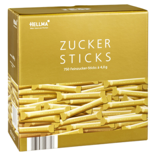 Hellma Goldline Zuckersticks Einzelportionen 750 Stück á 4 g 3 kg Karton