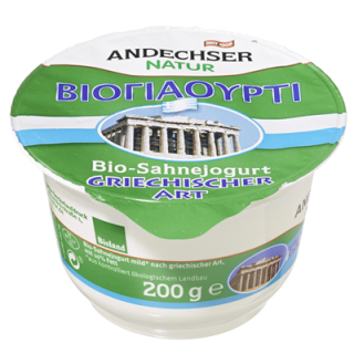 Andechser Bio Sahnejoghurt griechischer Art 10 % Fett - 200 g Becher