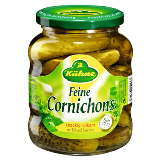 Kühne Feine Cornichons Dill & Zwiebel - 330 g Tiegel